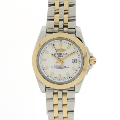 Image 1 of Breitling Galactic 'Sleek' C71330; Gold/steel women's watch with mother-of-pearl dial