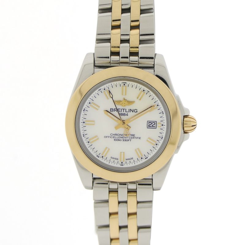 Image 1 of Breitling Galactic 'Sleek' C71330; Gold/steel women's watch with mother-of-pearl dial
