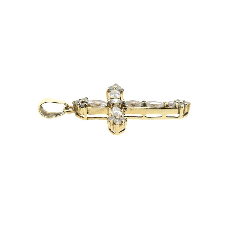 Image 6 of Gold pendant of a cross with zirconia