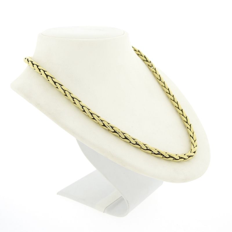 Image 3 of Gold foxtail link necklace with ruby ​​and onyx