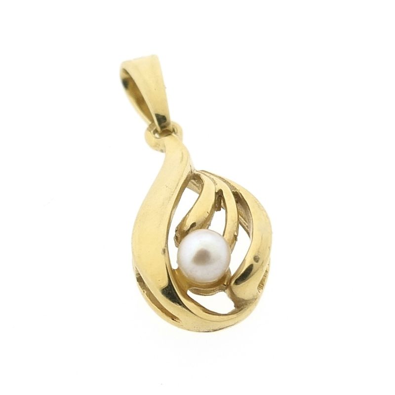 Image 4 of Gold pendant with pearl | Vintage