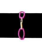 Image 11 of Forever Knots® Handmade Magenta Satin Bracelet with Gold Link