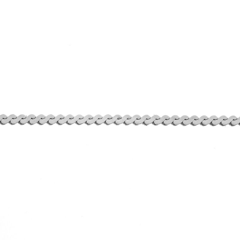 Image 3 of Thin white gold S-link necklace | 42 cm