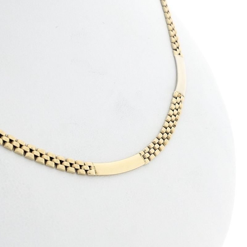 Image 6 of Bicolor gold panther link necklace.
