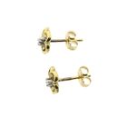 Image 9 of Gold stud earrings of a flower with diamond | 0.06 ct.
