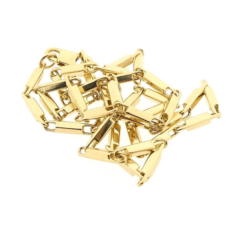 Afbeelding 7 van Gouden schakelketting met staafjes | 42 cm