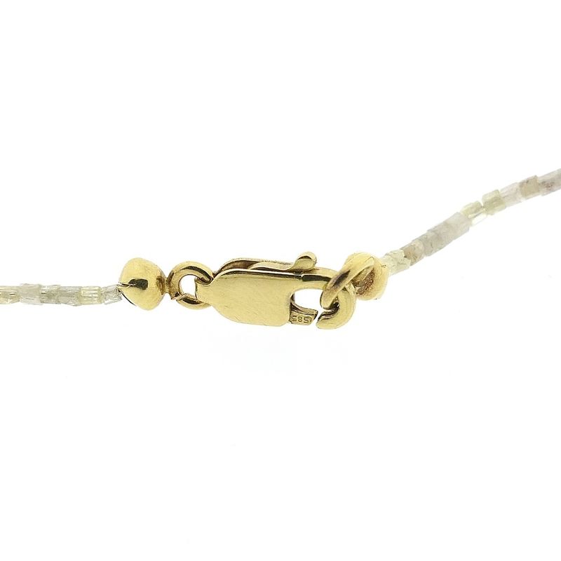 Image 3 of Uncut diamond bead necklace with gold clasp