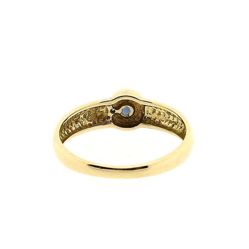Afbeelding 4 van Gouden ring met saffier en diamant; 0,01 ct. 