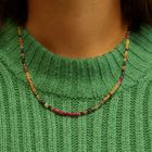 Image 11 of Multicolored sapphire bead necklace with gold clasp | 48.5 cm