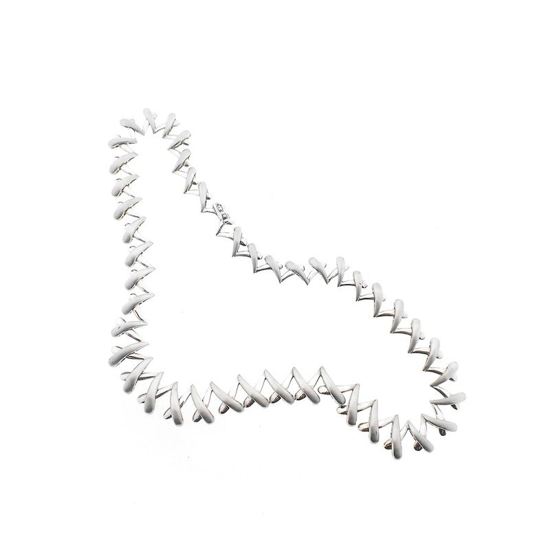 Image 5 of White gold matted fantasy link necklace