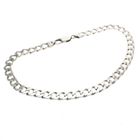 Image 1 of Silver flat gourmet link bracelet | 22 cm