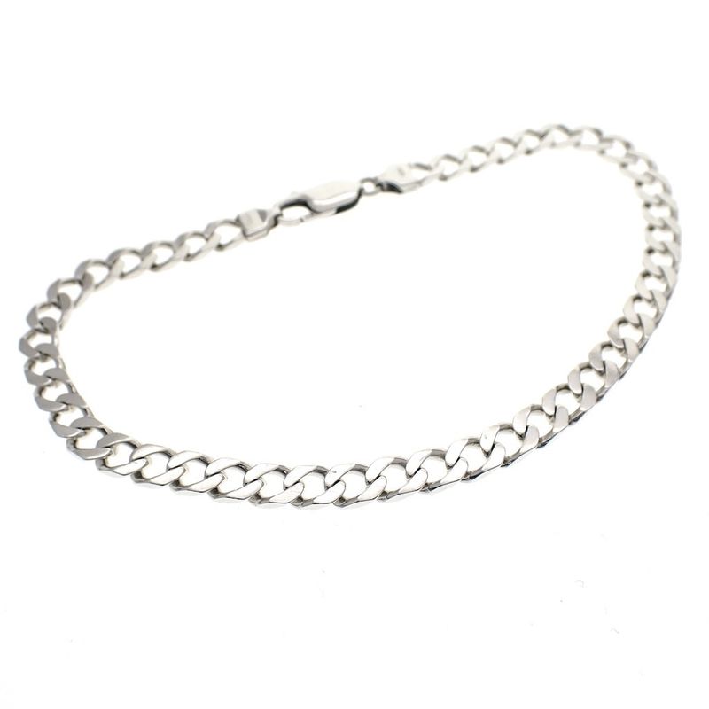 Image 1 of Silver flat gourmet link bracelet | 22 cm