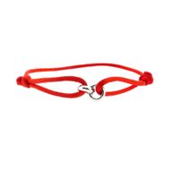 Forever Knots® Handmade Red Satin Bracelet with Silver Chain