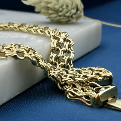 Image 2 of Gold double Prince of Wales link bracelet