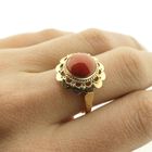 Image 7 of Gold ring with red coral | Vintage