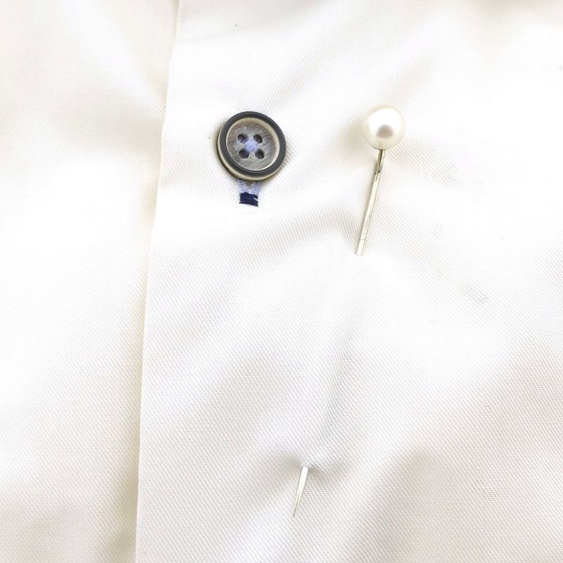 Image 6 of 18K White Gold Lapel Pin with Cultured Pearl