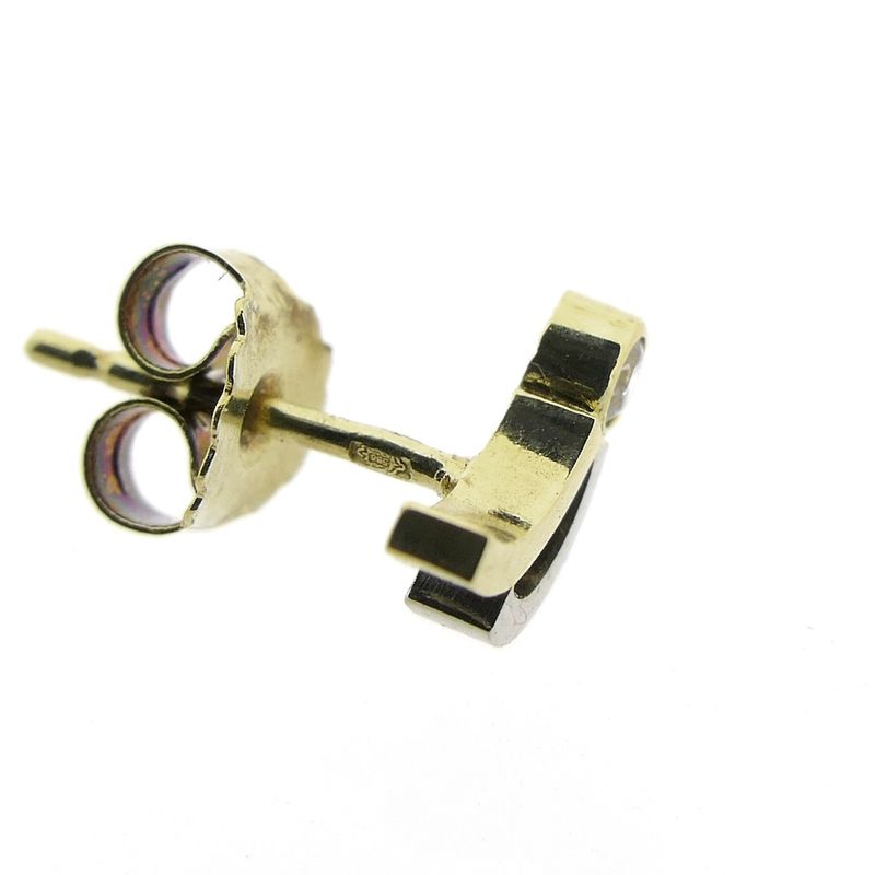 Image 4 of Bicolor gold stud earrings with zirconia