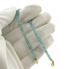 Image 5 of Gold beaded bracelet with aquamarine
