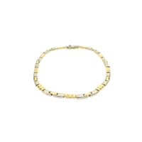 Two-tone gold fantasy link bracelet | 20 cm