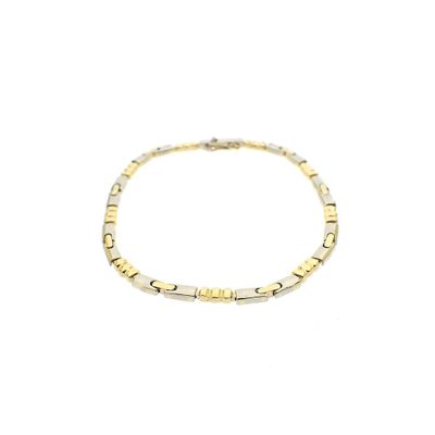 Two-tone gold fantasy link bracelet | 20 cm Image 1 of Two-tone gold fantasy link bracelet | 20 cm