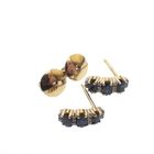 Image 9 of Bicolor gold stud earrings with sapphire and diamond | 0.20 ct.
