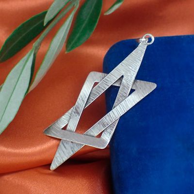 Image 2 of Silver abstract pendant | Star of David