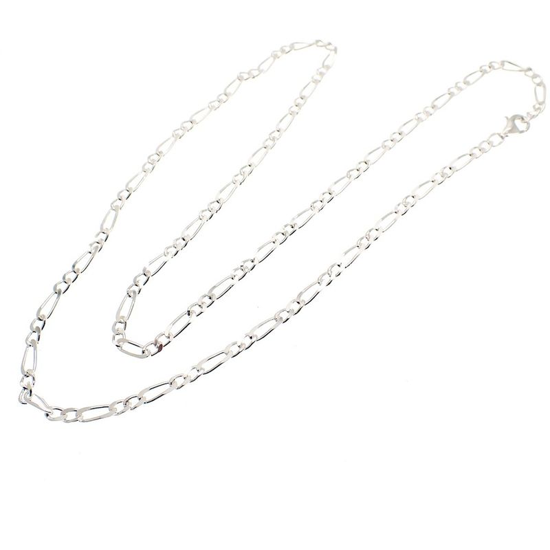 Image 4 of Silver chain; figaro link | 59 cm