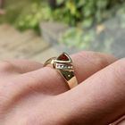 Image 6 of Gold solitaire ring with citrine and diamond; 0.04 ct.