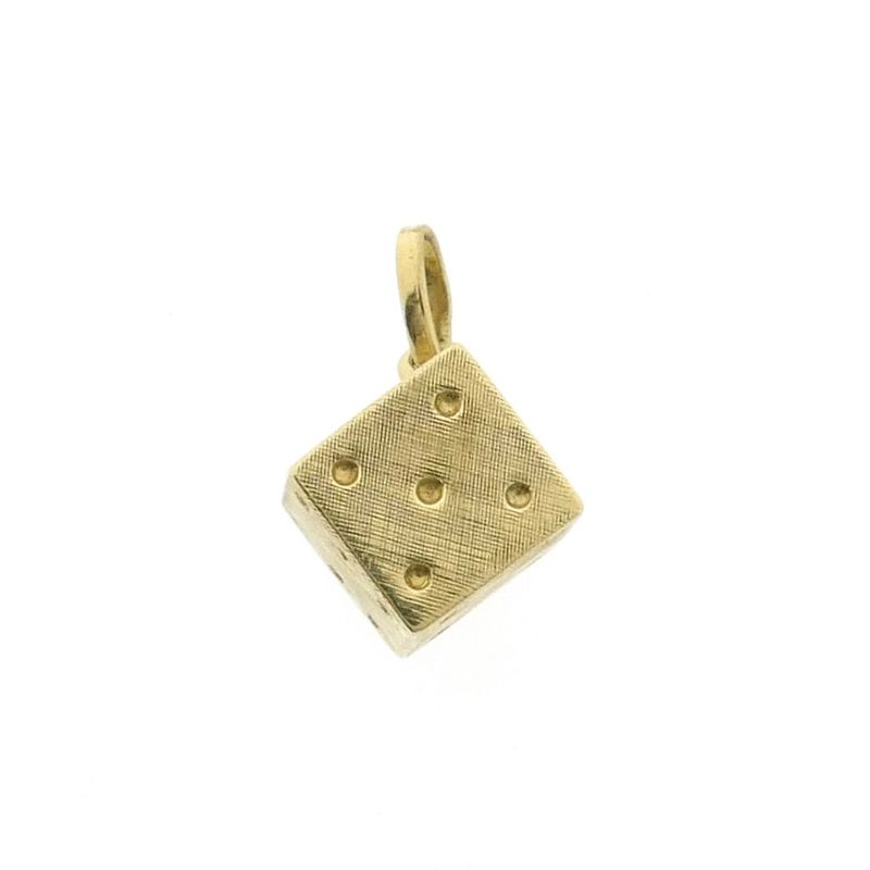 Image 1 of Gold pendant of a dice