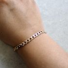 Image 2 of 9 carat two-tone gourmet link bracelet; 23 cm