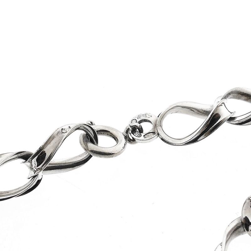 Image 3 of Silver Wide Gourmet Link Bracelet