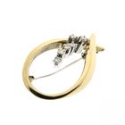 Image 2 of Gold brooch with diamonds; 0.26 ct.