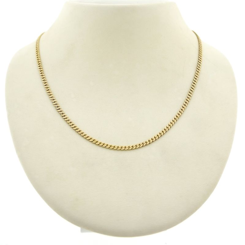 Image 6 of Gold flat gourmet link chain | 41 cm