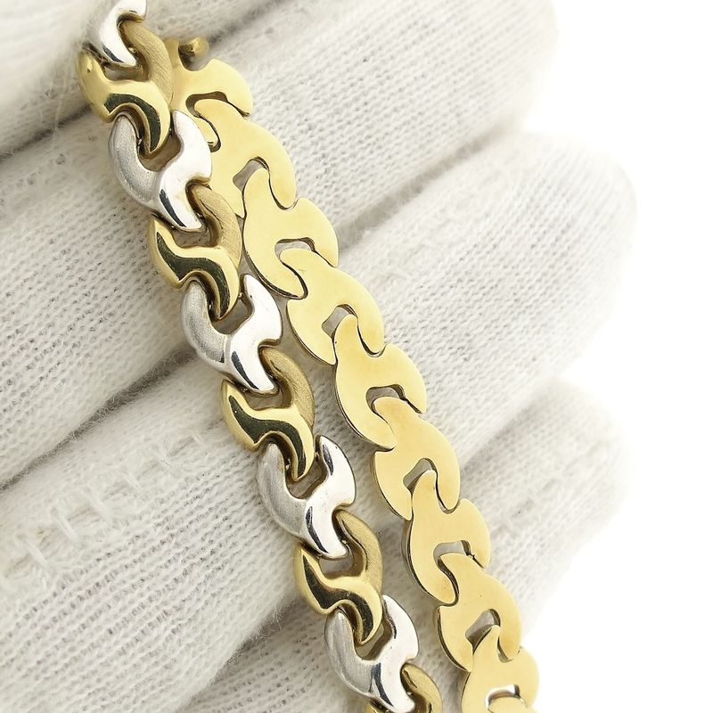 Image 8 of Two-tone gold fantasy link necklace | 41.5 cm