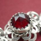 Image 5 of Vintage silver bracelet with garnet; Boat bracelet | Ø 56 mm