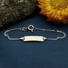 Image 10 of White gold gourmet link children's bracelet with engraving plate