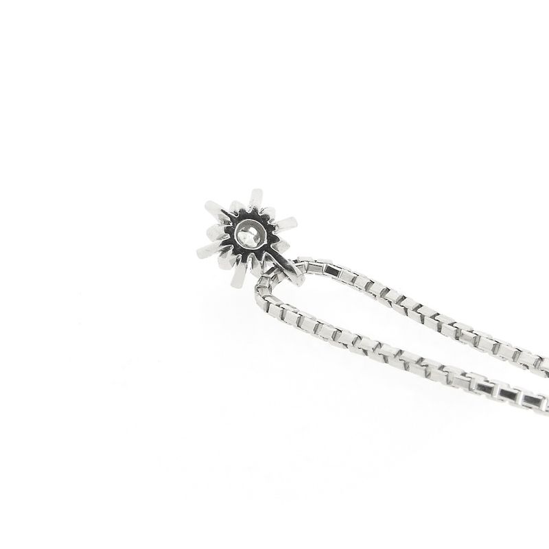 Image 6 of White gold Venetian chain with fixed pendant and diamond; 0.10 ct.