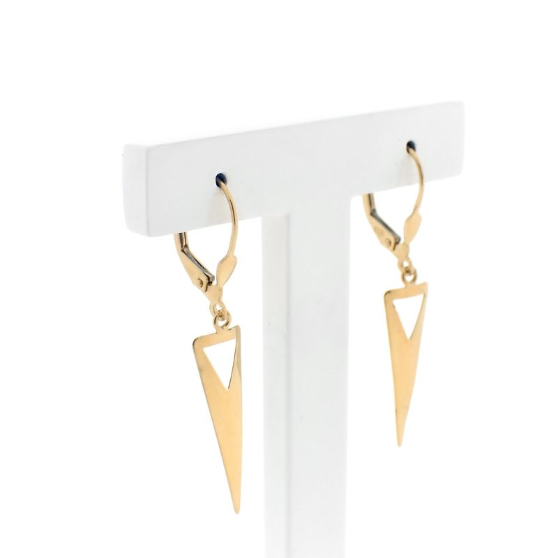 Image 1 of Gold triangle stud earrings