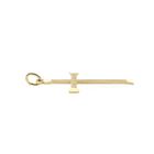 Afbeelding 4 van Gematteerd gouden hanger van een kruis