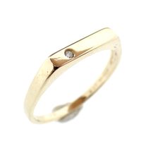 Gold solitaire ring; Jeunesse | Diamond 0.015 ct.