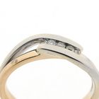 Image 3 of Two-tone gold ring with diamonds; 0.03 ct.