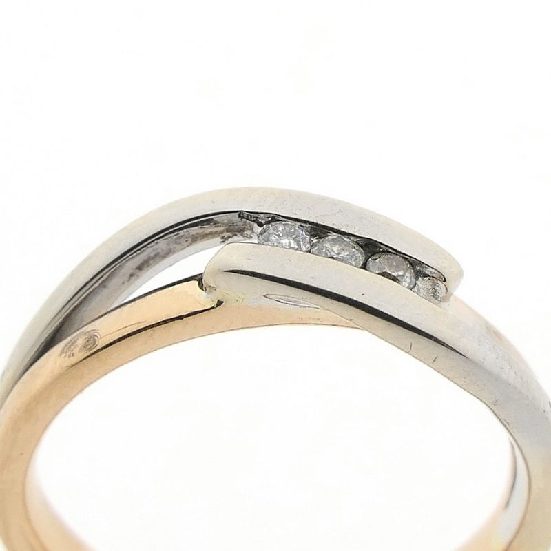 Image 3 of Two-tone gold ring with diamonds; 0.03 ct.