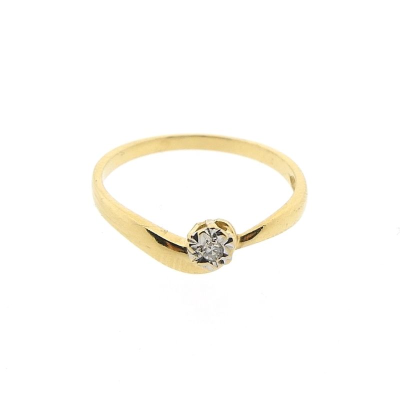 Image 7 of Gold solitaire ring with diamond | 0.02 ct.