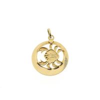 Gold zodiac sign pendant; Cancer | Fabiola