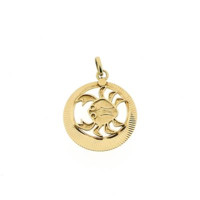 Image 1 of Gold zodiac sign pendant; Cancer | Fabiola
