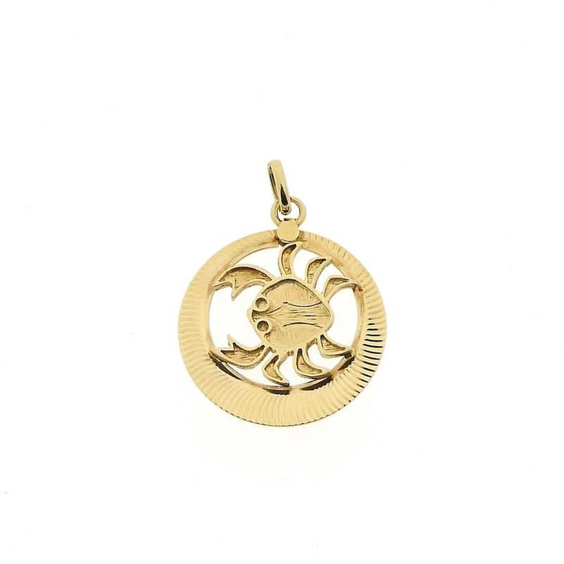 Image 1 of Gold zodiac sign pendant; Cancer | Fabiola