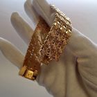 Image 3 of Vintage gold wide floral link bracelet