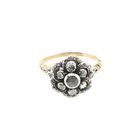 Image 3 of Gold and Silver Ring with Rose Cut Diamonds; approx. 0.65 ct.