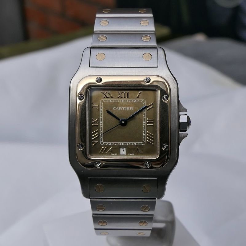 Image 14 of Cartier Santos Galbee 1566; Gold/steel unisex watch