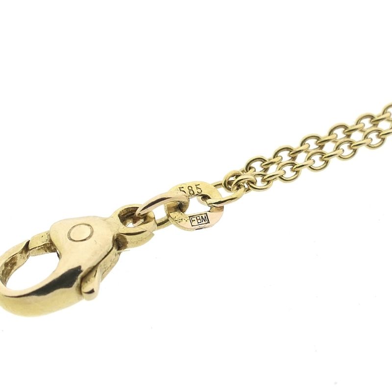 Image 6 of Gold long anchor link necklace